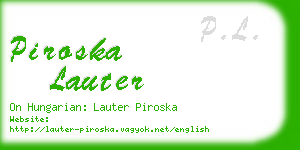 piroska lauter business card